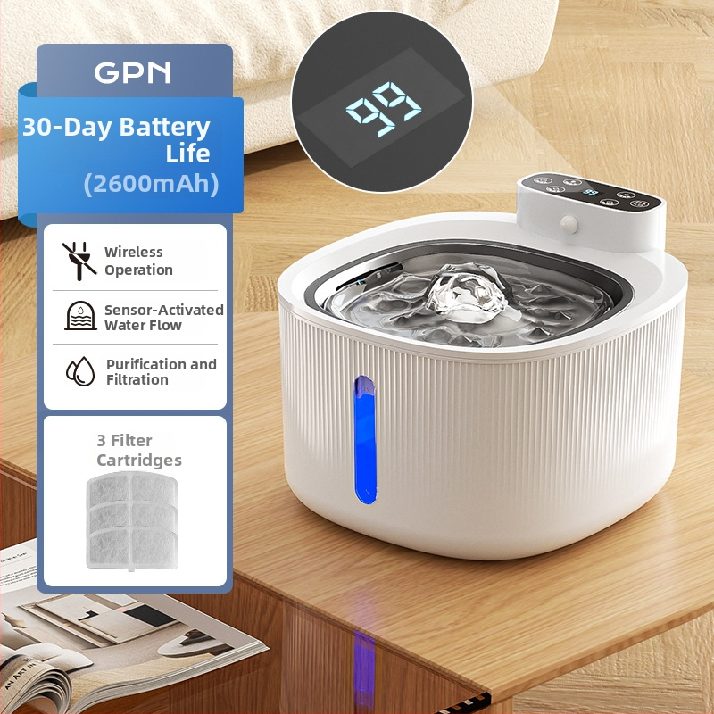 Kačių vandens fontanas su automatiniu jutikliu, atsiejamas, trys režimai, vandens trūkumo įspėjimas