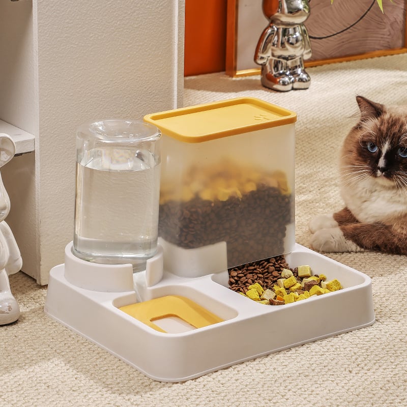 Automatski hranilica za mačke s integriranim spremnikom vode i zdjelom