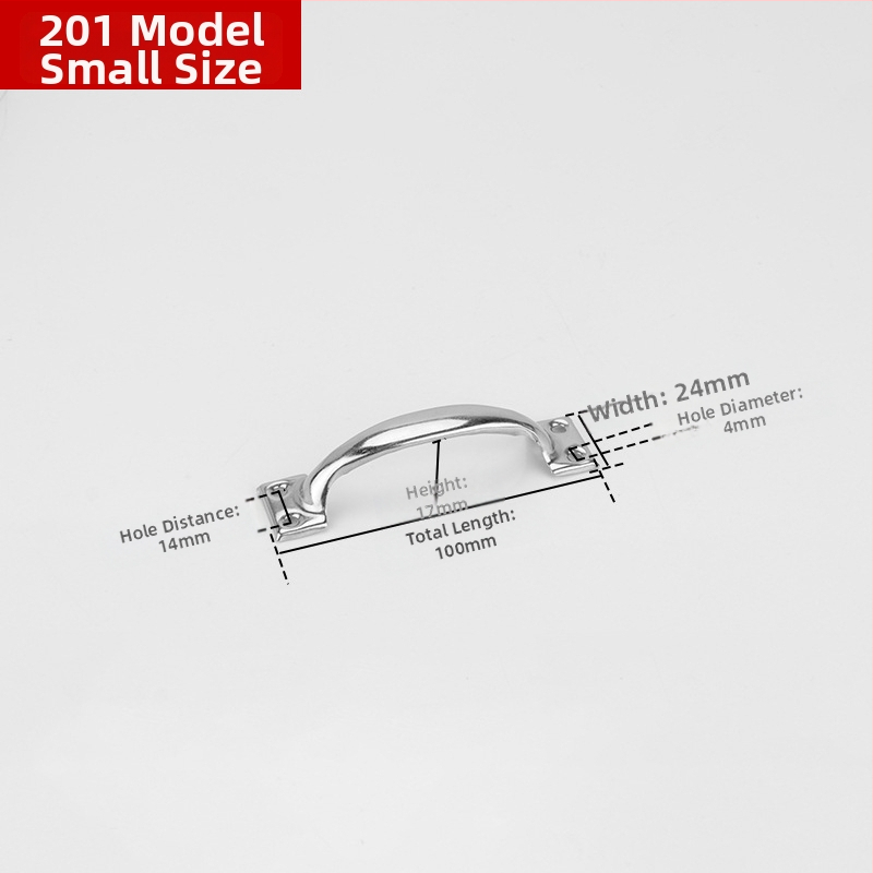 Arkinės formos nerūdijančio plieno durų rankena, modelis PH-0003, prekinis ženklas Flat Ring, modernus minimalistinis stilius.