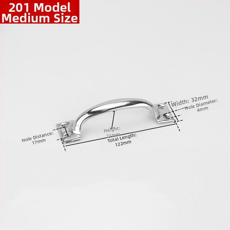 Arkinės formos nerūdijančio plieno durų rankena, modelis PH-0003, prekinis ženklas Flat Ring, modernus minimalistinis stilius.