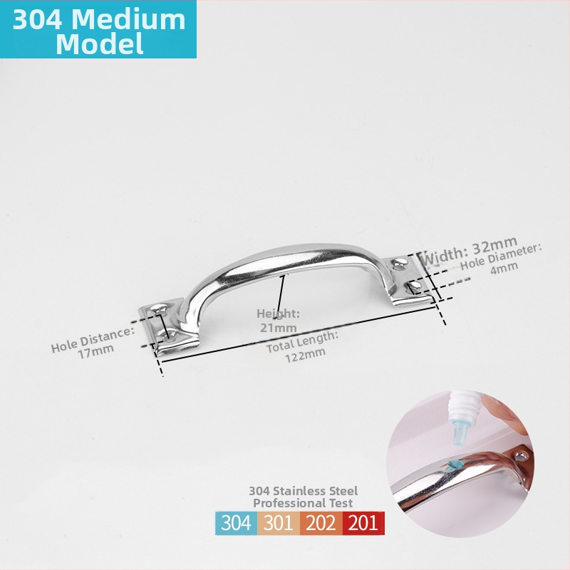 Arkinės formos nerūdijančio plieno durų rankena, modelis PH-0003, prekinis ženklas Flat Ring, modernus minimalistinis stilius.