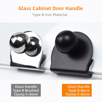 Stiklo spintos durų rankenėlė, nerūdijantis plienas, juodas šlifuotas paviršius, šiuolaikinis minimalistinis stilius