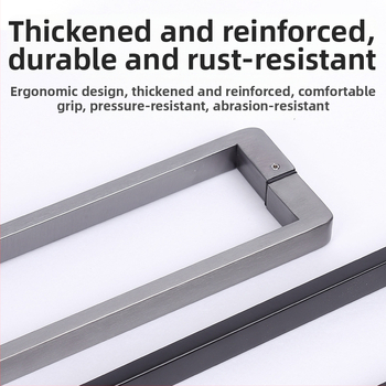 Dušo kambario rankenėlė stiklo durims, nerūdijantis plienas, 1020 minimalistinis modelis, kvadratinis vamzdelis, šiuolaikiškas stilius