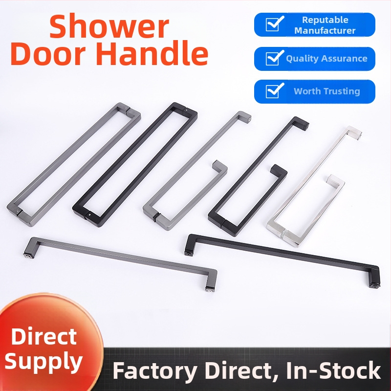 Dušo kambario rankenėlė stiklo durims, nerūdijantis plienas, 1020 minimalistinis modelis, kvadratinis vamzdelis, šiuolaikiškas stilius