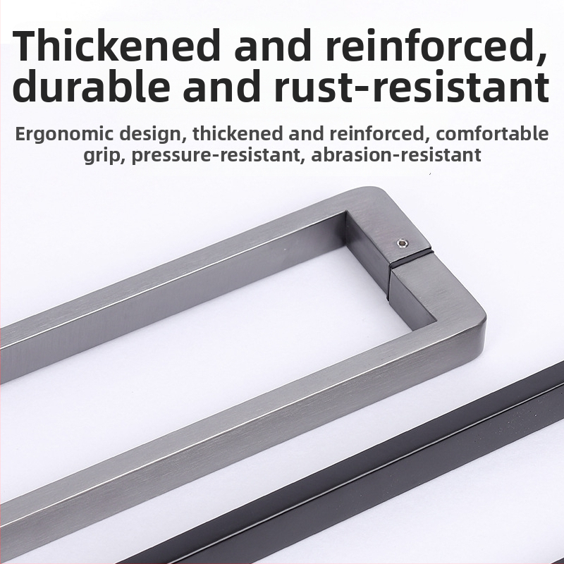 Dušas telpas rokturis stikla durvīm, nerūsējošais tērauds, 1020 minimālistiskais modelis, kvadrātcaurules dizains, mūsdienīgs stils