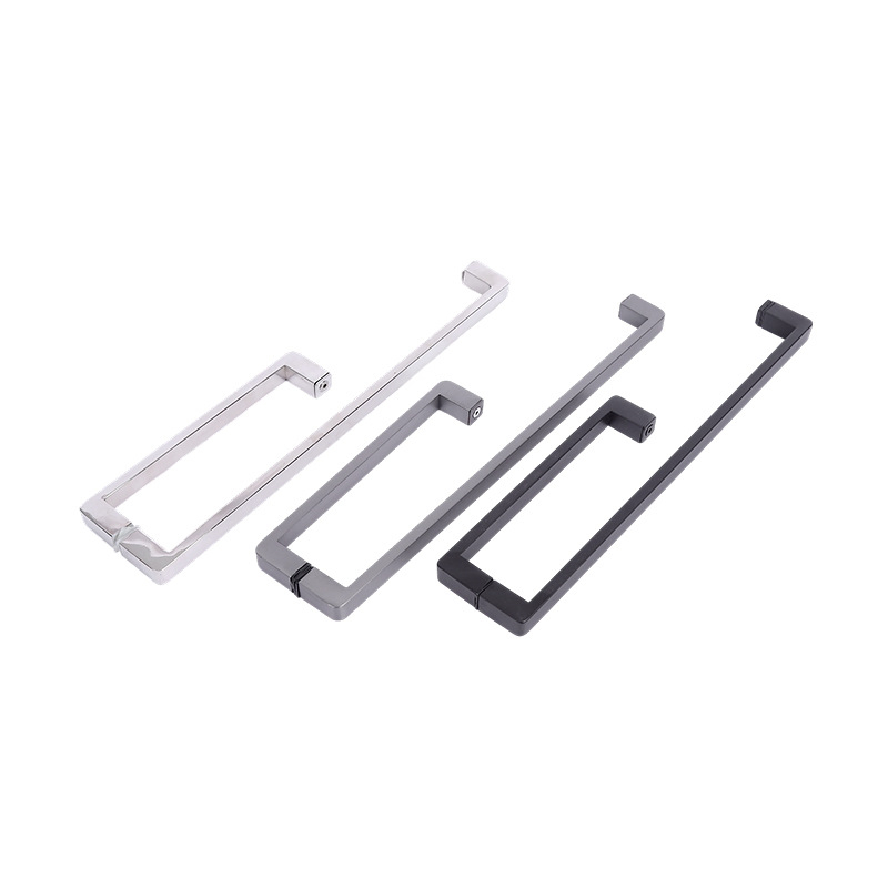 Душова ръкохватка за стъклени врати, неръждаема стомана, 1020 минималистичен модел, квадратна тръба, модерен стил