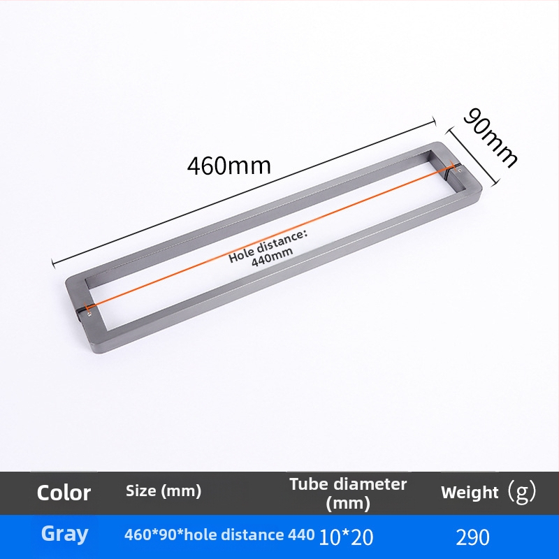 Dušo kambario rankenėlė stiklo durims, nerūdijantis plienas, 1020 minimalistinis modelis, kvadratinis vamzdelis, šiuolaikiškas stilius
