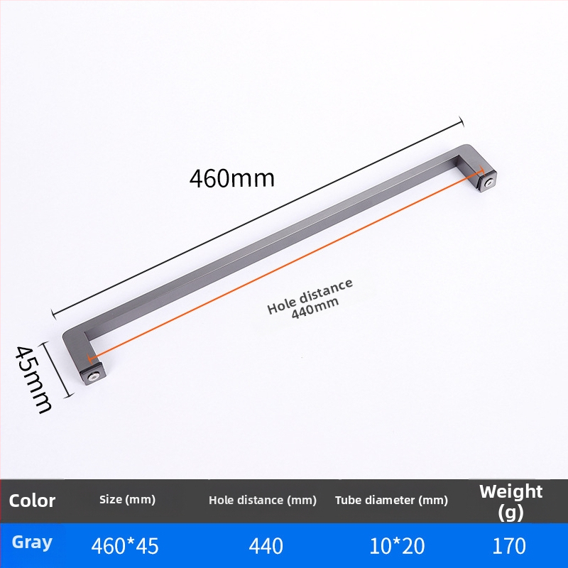 Dušo kambario rankenėlė stiklo durims, nerūdijantis plienas, 1020 minimalistinis modelis, kvadratinis vamzdelis, šiuolaikiškas stilius
