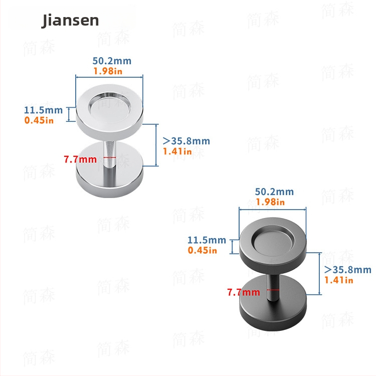 Apaļš durvju rokturis slidajām durvīm – oglekļa tērauds, plastmasas izsmidzināšanas pārklājums
