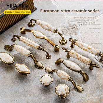 Λαβή ντουλαπιού με μαρμάρινο σχέδιο, κεραμική και κράμα ψευδαργύρου, σφυρηλατημένη, μοντέλο 3033, κομψό ύφος πολυτελείας