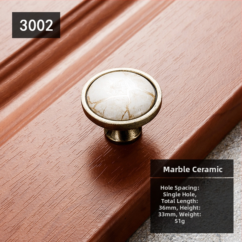 Λαβή ντουλαπιού με μαρμάρινο σχέδιο, κεραμική και κράμα ψευδαργύρου, σφυρηλατημένη, μοντέλο 3033, κομψό ύφος πολυτελείας