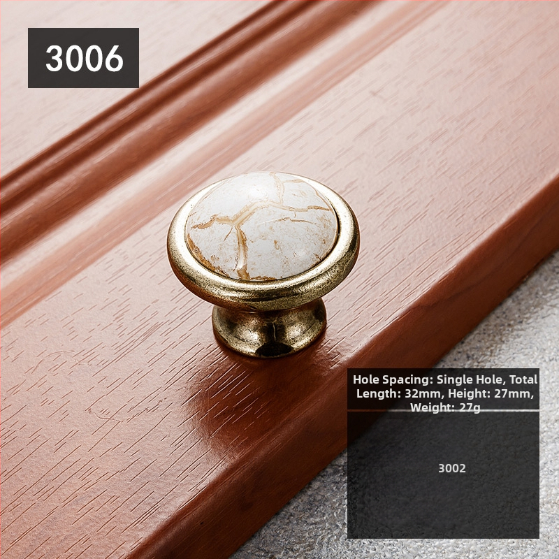 Λαβή ντουλαπιού με μαρμάρινο σχέδιο, κεραμική και κράμα ψευδαργύρου, σφυρηλατημένη, μοντέλο 3033, κομψό ύφος πολυτελείας