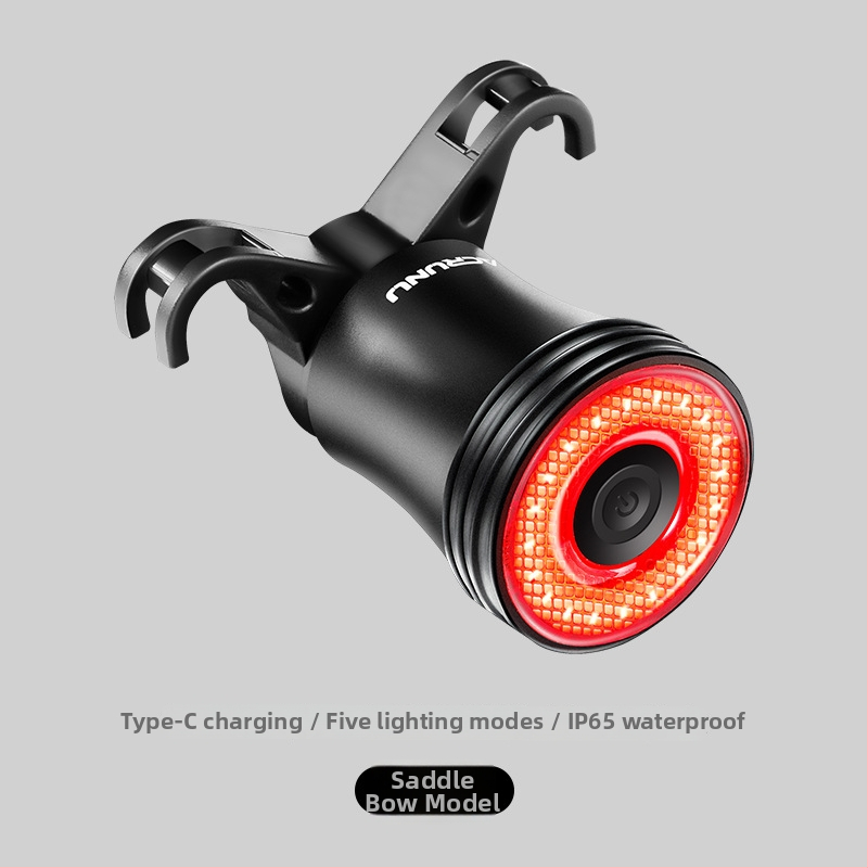 ACRUNU dviratininko išmanusis sensoriaus stabdžių galinis žibintas, IP68 vandeniui, aliuminio korpusas, COB LED, 39 g