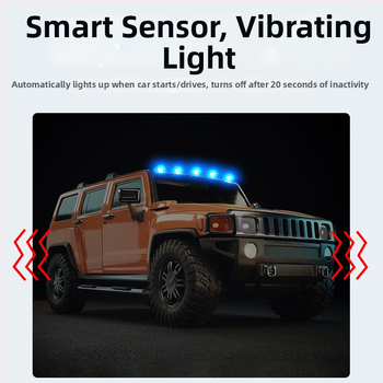 Saules enerģijas LED pilota gaisma auto jumtam - 12 LED DRL un brīdinājuma atmosfēras gaisma. Model DRL172