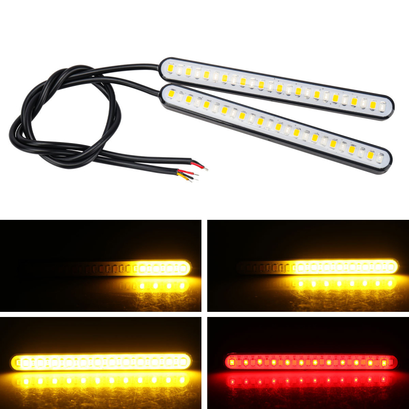 Semnal LED bi-color cu efect de curgere a apei și lumină pentru plăcuța de înmatriculare pentru motociclete electrice – model motor269, 12V