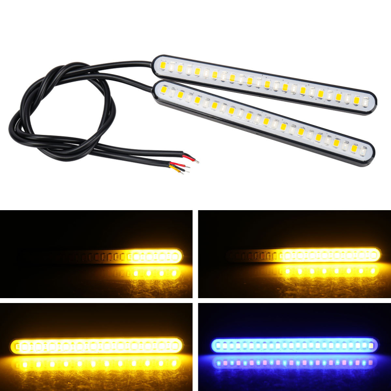 Semnal LED bi-color cu efect de curgere a apei și lumină pentru plăcuța de înmatriculare pentru motociclete electrice – model motor269, 12V