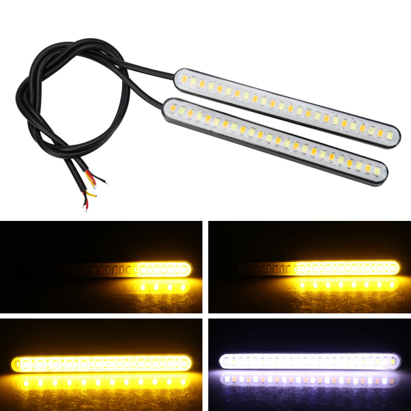 Semnal LED bi-color cu efect de curgere a apei și lumină pentru plăcuța de înmatriculare pentru motociclete electrice – model motor269, 12V