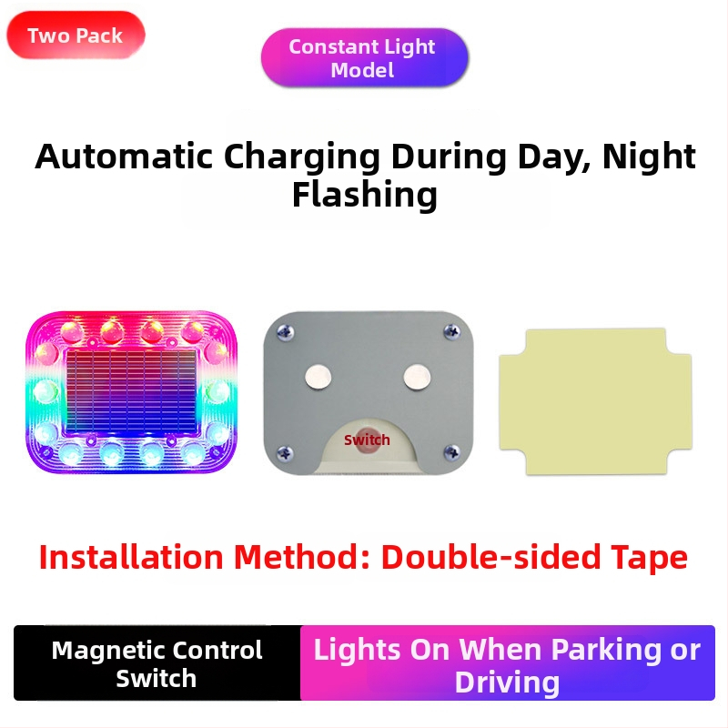 Соларно предупредително светло за автомобили – антизадно сблъсване, високоинтензивно мигане, магнит за защита срещу кражба, презареждащо, универсална съвместимост