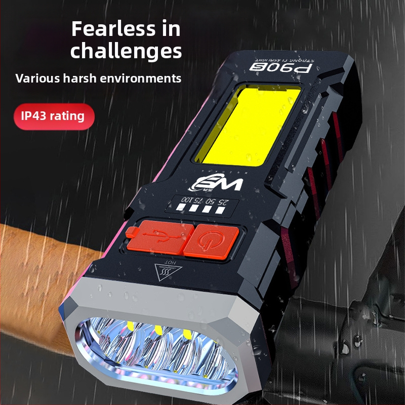 Wu shang įkraunamas dviračio priekinis žibintas naktiniam važiavimui, didelis ryškumas, tinkamas kalnų ir kelių dviračiams