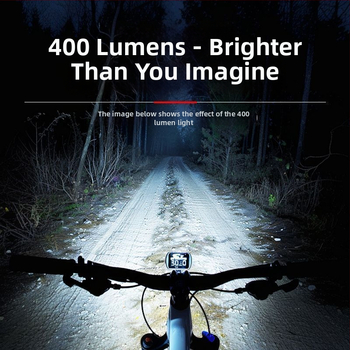 Dviračio žibintų komplektas naktiniam važiavimui: priekinis ir galinis žibintas su stabdymo įspėjimu — tinkamas kalnų ir greitkelių dviračiams, modelis WxrSiYQJ