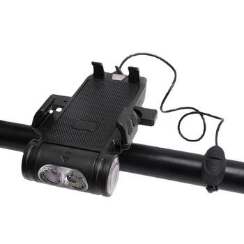 Dviračio priekinis žibintas su elektrine sirena, telefono laikiklis, FY-330