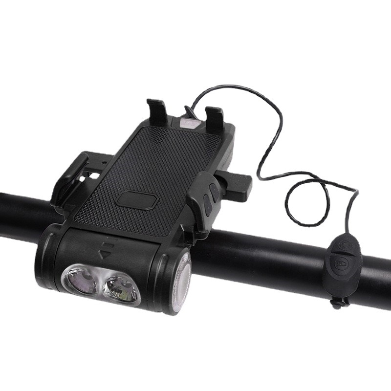 Biciklističko prednje svjetlo s električnim zvonom, držačem za telefon, FY-330