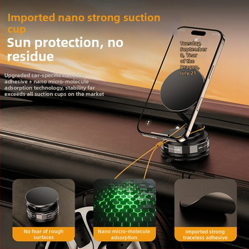 Auto mobiiltelefoni hoidja koos vaakumkinnitusega ja juhtmevaba laadimisega – 20W, sobib esiklaasile