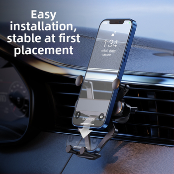 Gravitacijos automobilio telefono laikiklis - aliuminio laikiklis ventiliacijos angai, pritaikomas