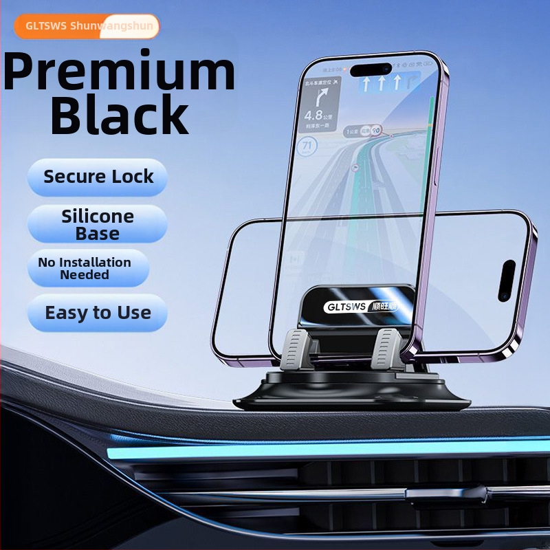 Automobilinis telefono laikiklis - ABS medžiaga, siurbimo laikiklis prie prietaisų skydelio, modelis Z01, prekės ženklas Smooth and prosperous, be maitinimo