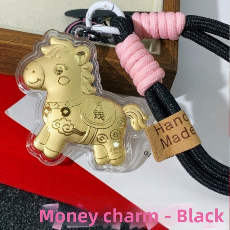 Telefono grandinė su pakabuku ir raktų kilpa – metalas su aukso įdaru, geometrinės formos, šiuolaikiškas minimalistinis stilius, atskira pakuotė