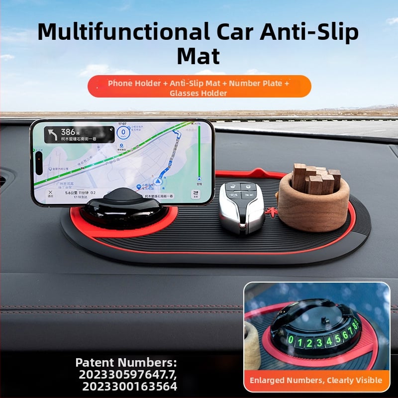 Bevis brändi PVC-materjalist mitmefunktsionaalne auto-teleri libisemiskindel alus, millel on võimalus varjata registrimärk ja navigeerimiskinnitus | PVC materjal • kohandamine • trükitud logo • litsentsitud privaatne märgis