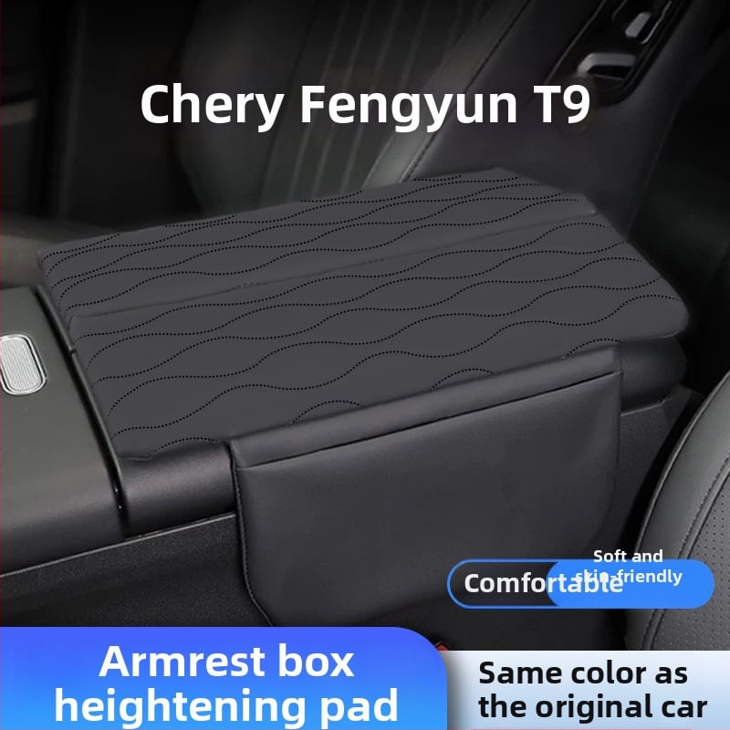Spetsiaalne naha keskse käetoe padja jaoks Chery Fengyun T9 – keskse konsooli kaitsekate ja hoiukonteiner