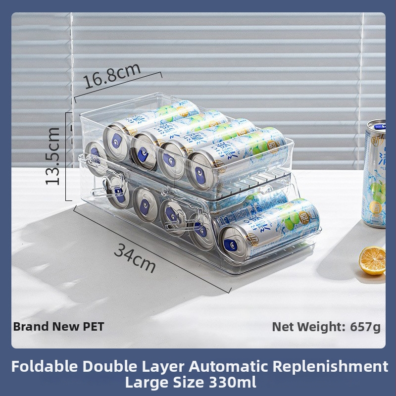 Dviejų lygių su ratukais sulankstomas gėrimų laikymo stovas virtuvei