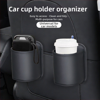 Automobilio durelių šoninė saugyklos dėžutė, odinis, puodelio laikiklis ir izoliuotas vandens butelių laikiklis, standartinė talpa