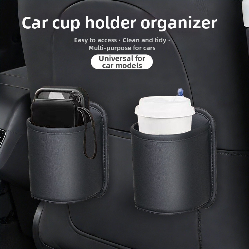 Automobilio durelių šoninė saugyklos dėžutė, odinis, puodelio laikiklis ir izoliuotas vandens butelių laikiklis, standartinė talpa