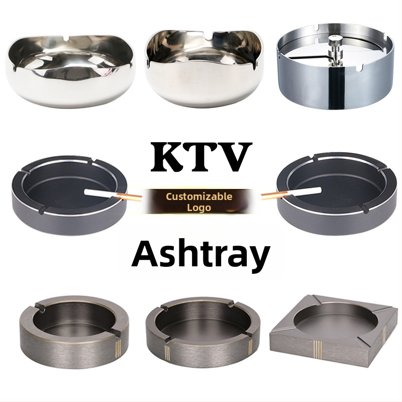 Nerūdijančio plieno pelenų indas barui, KTV, užeigai, internetinei kavinei, svetainei ir biurui – daugkartinio naudojimo, logotipo spausdinimo galimybė, šiuolaikinis minimalistinis stilius, korėjietiškas stilius