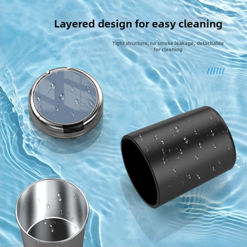 YONG XUN Apšviesta automobilio peleninė — metalinis korpusas, vieno mygtuko atidarymas, tinkama tiek automobiliui ir namams, svoris 203 g