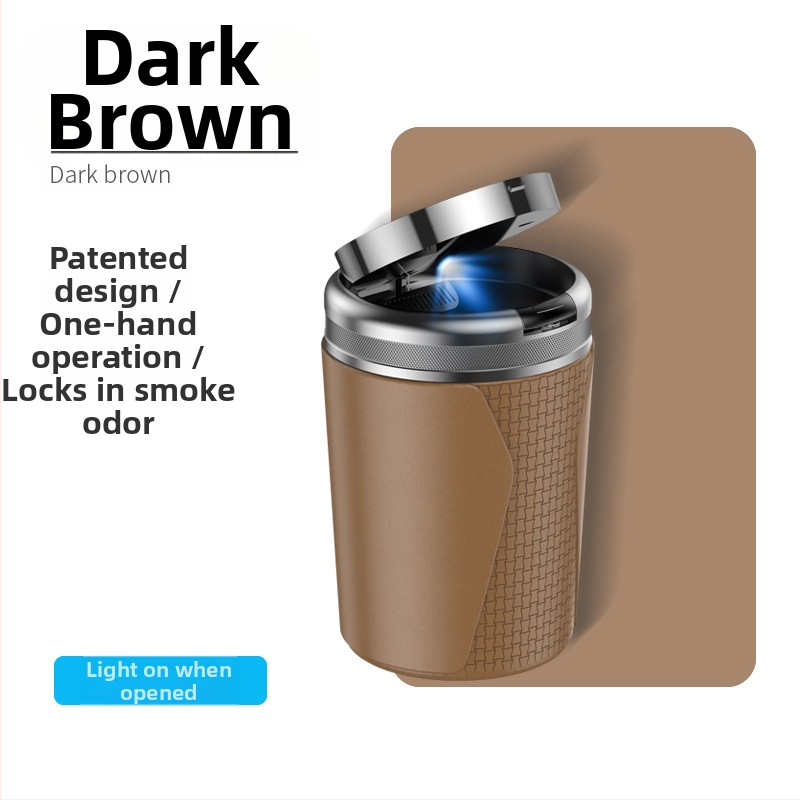 YONG XUN Apšviesta automobilio peleninė — metalinis korpusas, vieno mygtuko atidarymas, tinkama tiek automobiliui ir namams, svoris 203 g