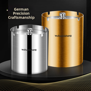 Nerūdijančio plieno peleninė su uždaru vėją apsaugančiu dangteliu, sustorėjęs korpusas, kūrybingas dizainas, namams ir automobiliui, pritaikomas