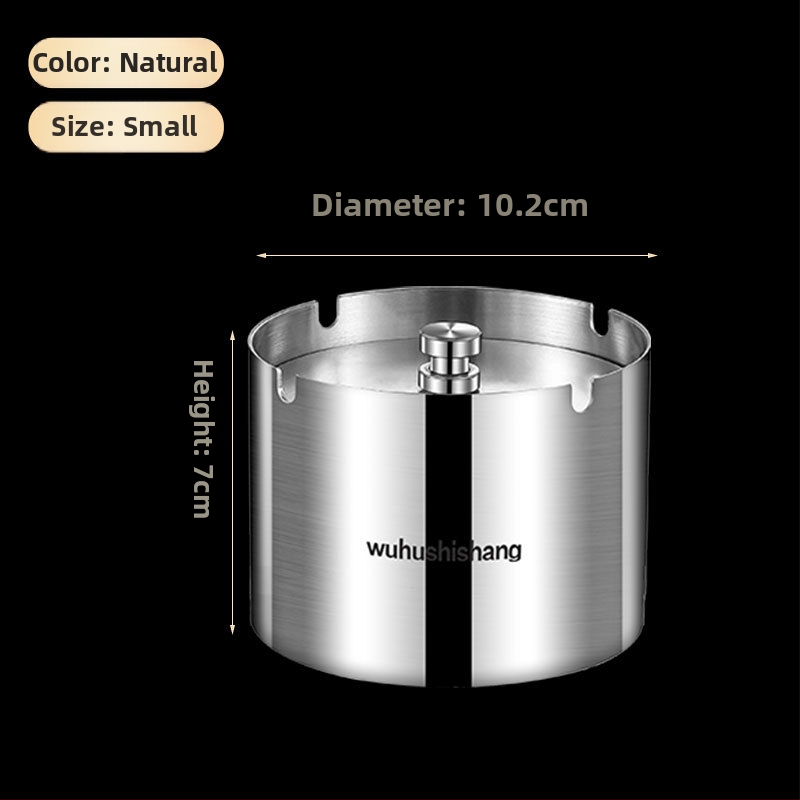 Nerūdijančio plieno peleninė su uždaru vėją apsaugančiu dangteliu, sustorėjęs korpusas, kūrybingas dizainas, namams ir automobiliui, pritaikomas