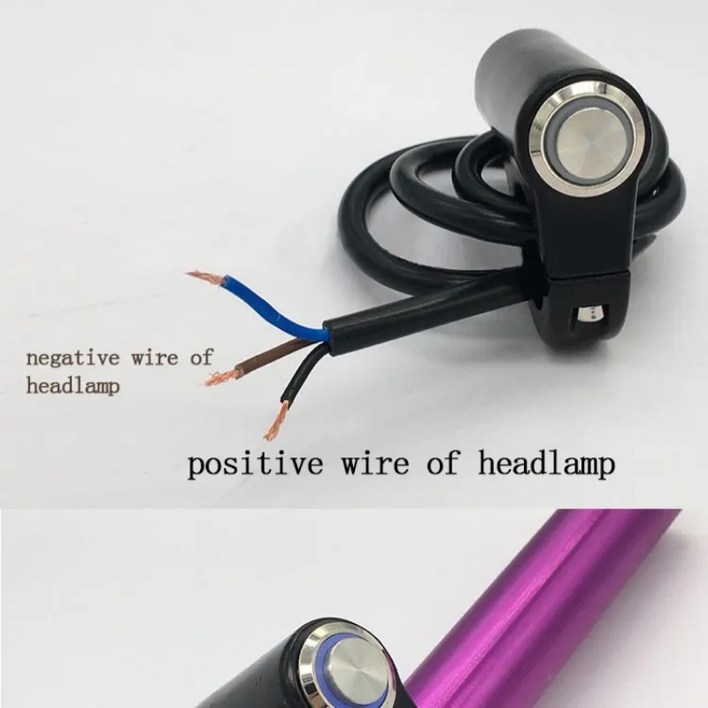 Yarong Универсален превключвател за двойно мигане със светещ бутон за мотоциклети, метално кормило, 1 позиция