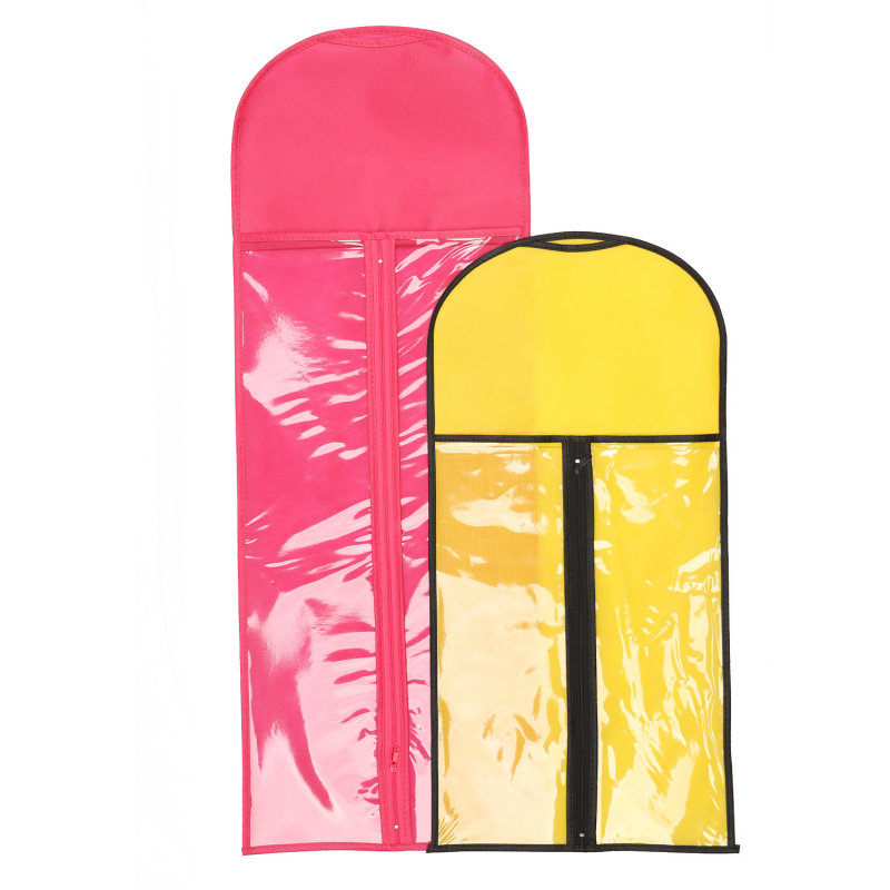 Sac de depozitare pentru peruci, din material nețesut, cu fermoar, transparent, protecție împotriva prafului, cu cârlig pentru haine