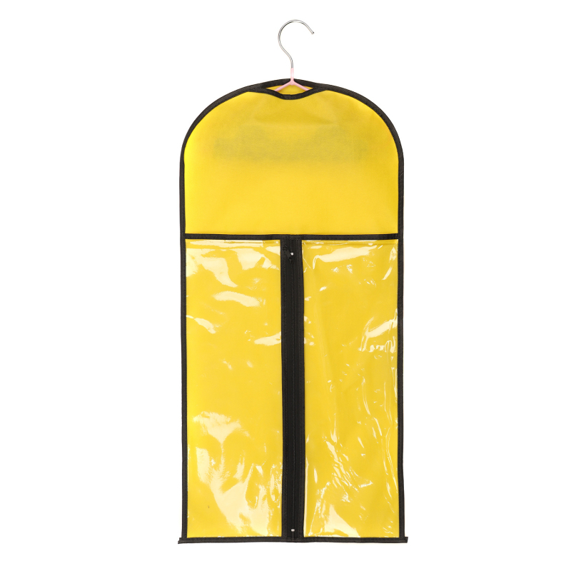 Sac de depozitare pentru peruci, din material nețesut, cu fermoar, transparent, protecție împotriva prafului, cu cârlig pentru haine