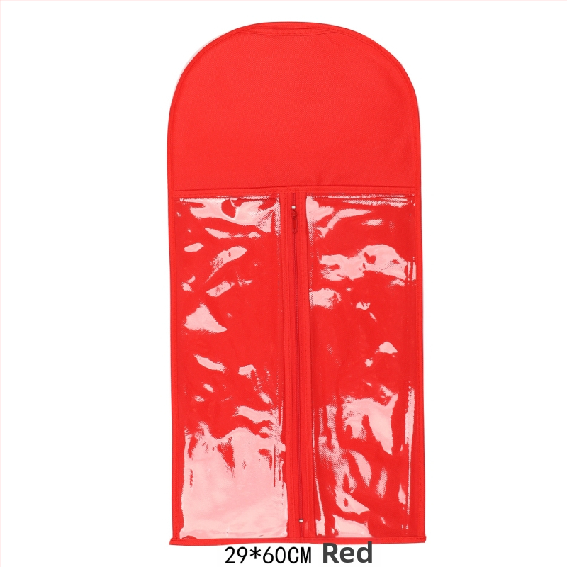 Sac de depozitare pentru peruci, din material nețesut, cu fermoar, transparent, protecție împotriva prafului, cu cârlig pentru haine