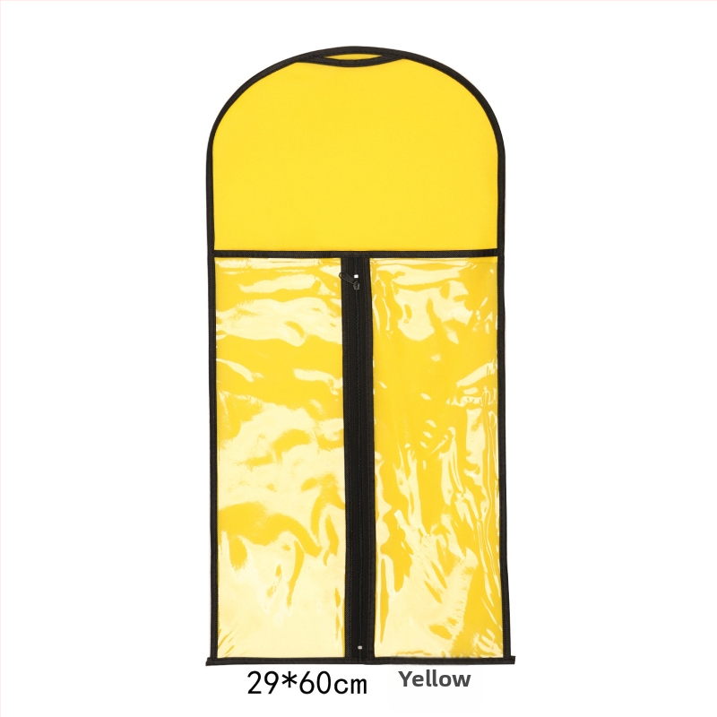 Sac de depozitare pentru peruci, din material nețesut, cu fermoar, transparent, protecție împotriva prafului, cu cârlig pentru haine
