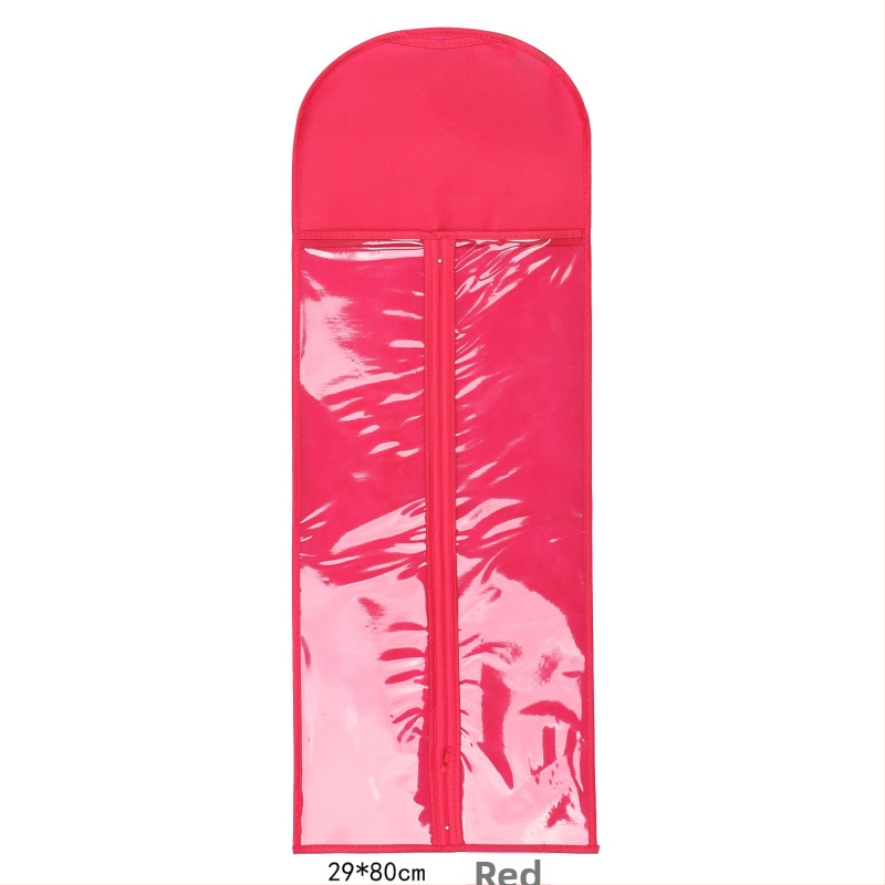 Sac de depozitare pentru peruci, din material nețesut, cu fermoar, transparent, protecție împotriva prafului, cu cârlig pentru haine