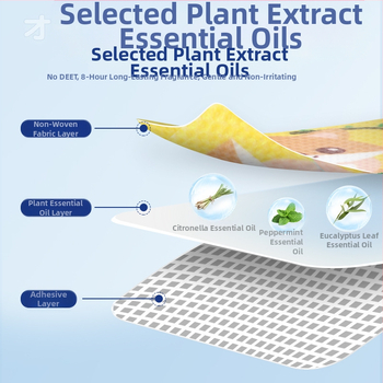 Uodų pleistras su augaliniu eteriniu aliejumi, kietos formos, 24 pleistrai dėžutėje, netoksiškas, vaikams ir kūdikiams, lauko vasaros naudojimui