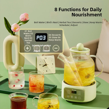 Stiklinis arbatinukas sveikatai su mikrokompiuterio valdymu, 1-1.5 L, 220 V, 500 W