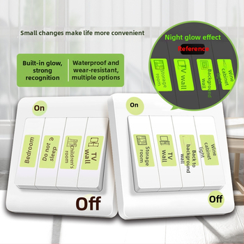Šviesinantis jungiklio sienos lipdukas – PVC dekoras, vientisas raštas, tinkamas svetainei, miegamajam, įėjimui ir komercinėms patalpoms, modernus minimalistinis stilius