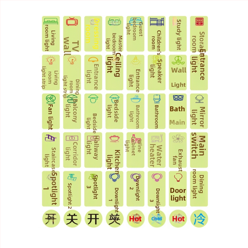 Šviesinantis jungiklio sienos lipdukas – PVC dekoras, vientisas raštas, tinkamas svetainei, miegamajam, įėjimui ir komercinėms patalpoms, modernus minimalistinis stilius